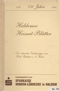 0074 - Haldemer Heimatbl&auml;tter Zeichnungen 1986